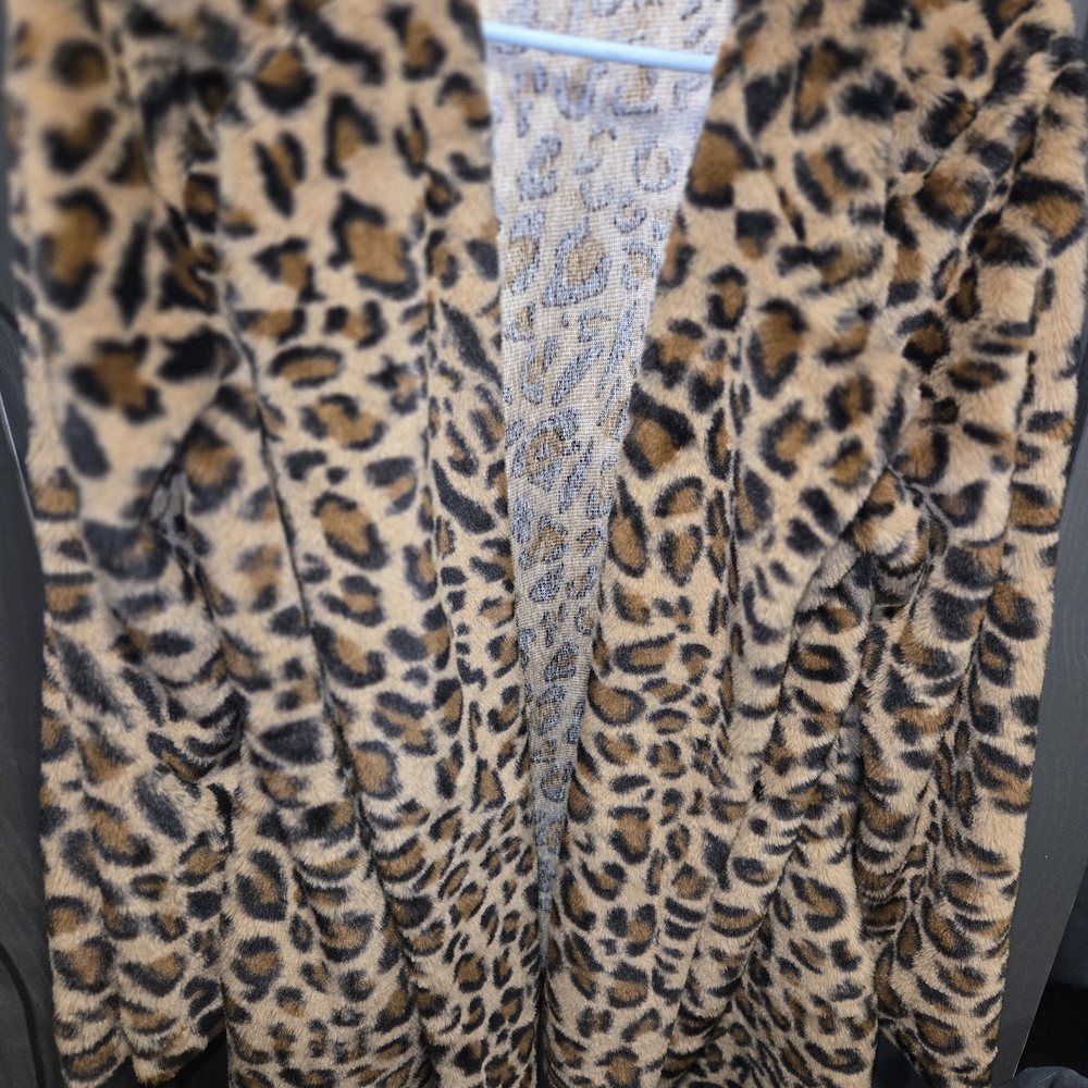 Leopard Print Faux Fur Coat
